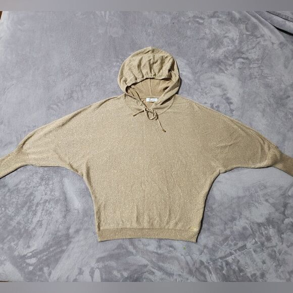 Calvin Klein GOLD LUREX THREAD HOODIE, Size S - Picture 6 of 6